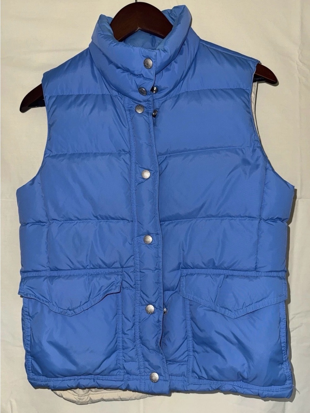 J. Crew Light Blue Quilted Puffer Vest
